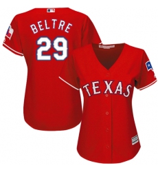 Women's Majestic Texas Rangers #29 Adrian Beltre Authentic Red Alternate Cool Base MLB Jersey
