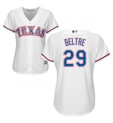 Women's Majestic Texas Rangers #29 Adrian Beltre Replica White Home Cool Base MLB Jersey