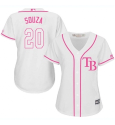 Women's Majestic Tampa Bay Rays #20 Steven Souza Authentic White Fashion Cool Base MLB Jersey