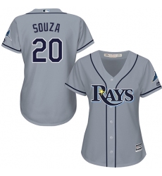 Women's Majestic Tampa Bay Rays #20 Steven Souza Replica Grey Road Cool Base MLB Jersey