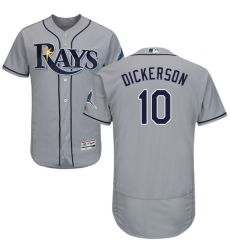 Men's Majestic Tampa Bay Rays #10 Corey Dickerson Grey Road Flex Base Authentic Collection MLB Jersey