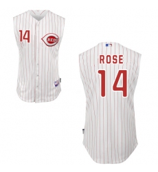 Men's Majestic Cincinnati Reds #14 Pete Rose Replica White Vest Style MLB Jersey
