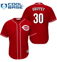 Youth Majestic Cincinnati Reds #30 Ken Griffey Authentic Red Alternate Cool Base MLB Jersey