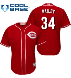 Men's Majestic Cincinnati Reds #34 Homer Bailey Replica Red Alternate Cool Base MLB Jersey