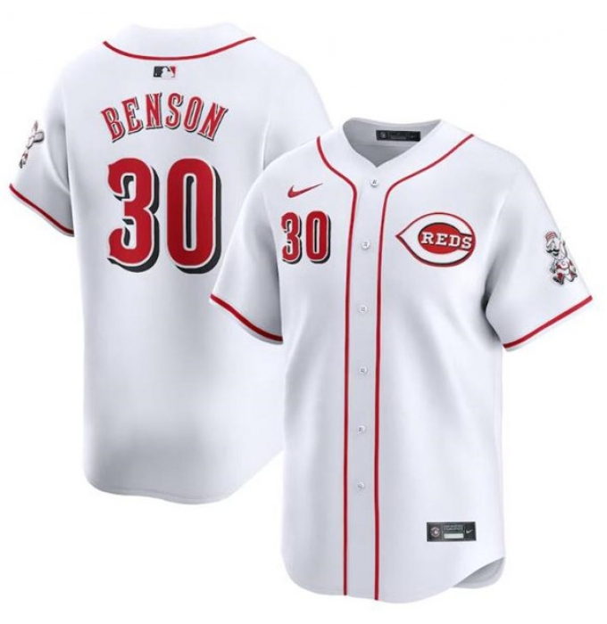 Men's Cincinnati Reds #30 Will Benson White Home Limited Baseball Stitched Jersey