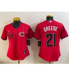 Women's Cincinnati Reds #21 Hunter Greene Red 2026 City Connect Stadium Stitched Baseball Jersey(Run Small)