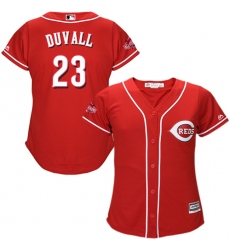 Women's Majestic Cincinnati Reds #23 Adam Duvall Replica Red Alternate Cool Base MLB Jersey