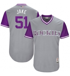 Men's Majestic Colorado Rockies #51 Jake McGee 