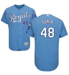 Men's Majestic Kansas City Royals #48 Joakim Soria Light Blue Alternate Flex Base Authentic Collection MLB Jersey