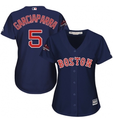 Women's Majestic Boston Red Sox #5 Nomar Garciaparra Authentic Navy Blue Alternate Road 2018 World Series Champions MLB Jersey