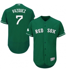 Men's Majestic Boston Red Sox #7 Christian Vazquez Green Celtic Flexbase Authentic Collection MLB Jersey