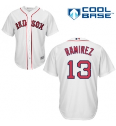 Youth Majestic Boston Red Sox #13 Hanley Ramirez Authentic White Home Cool Base MLB Jersey