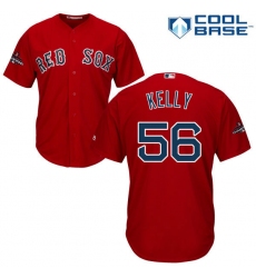 Youth Majestic Boston Red Sox #56 Joe Kelly Authentic Red Alternate Home Cool Base 2018 World Series Champions MLB Jersey