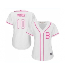 Women's Boston Red Sox #10 David Price Replica White Fashion Baseball Jersey