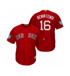 Women's Boston Red Sox #16 Andrew Benintendi Majestic Scarlet 2018 Spring Training Cool Base Jersey