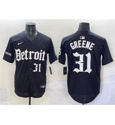 Men's Detroit Tigers #31 Riley Greene Black 'Motor Gothic Edition' Vapor Premier Limited Stitched Baseball Jersey