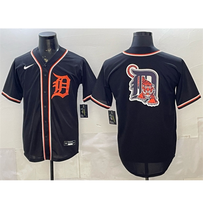 Men's Detroit Tigers Team Big Logo 2026 Fashion Replica Black Out Stitched Baseball Jersey