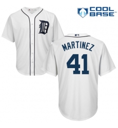 Men's Majestic Detroit Tigers #41 Victor Martinez Replica White Home Cool Base MLB Jersey