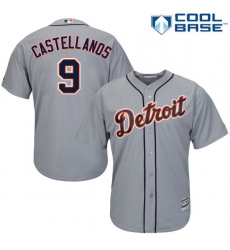 Men's Majestic Detroit Tigers #9 Nick Castellanos Replica Grey Road Cool Base MLB Jersey