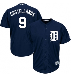 Men's Majestic Detroit Tigers #9 Nick Castellanos Replica Navy Blue Alternate Cool Base MLB Jersey