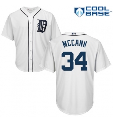 Youth Majestic Detroit Tigers #34 James McCann Authentic White Home Cool Base MLB Jersey