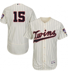 Men's Majestic Minnesota Twins #15 Glen Perkins Authentic Cream Alternate Flex Base Authentic Collection MLB Jersey