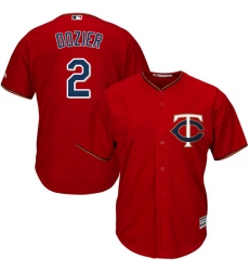Men's Majestic Minnesota Twins #2 Brian Dozier Replica Scarlet Alternate Cool Base MLB Jersey