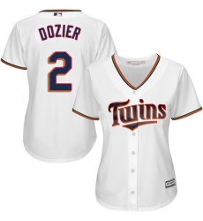 Women's Majestic Minnesota Twins #2 Brian Dozier Authentic White Home Cool Base MLB Jersey