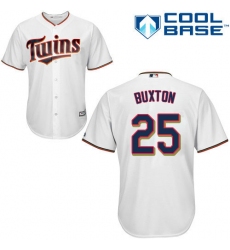 Women's Majestic Minnesota Twins #25 Byron Buxton Replica White Home Cool Base MLB Jersey