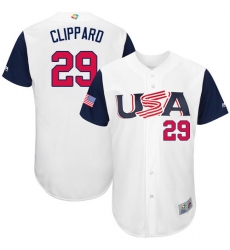 Men's USA Baseball Majestic #29 Tyler Clippard White 2017 World Baseball Classic Authentic Team Jersey