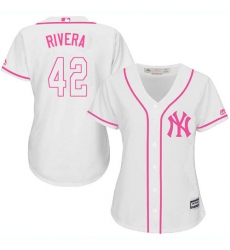 Women's Majestic New York Yankees #42 Mariano Rivera Authentic White Fashion Cool Base MLB Jersey