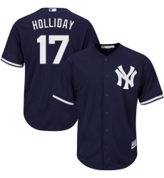 Men's Majestic New York Yankees #17 Matt Holliday Replica Navy Blue Alternate MLB Jersey