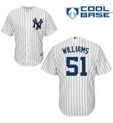 Men's Majestic New York Yankees #51 Bernie Williams Replica White Home MLB Jersey