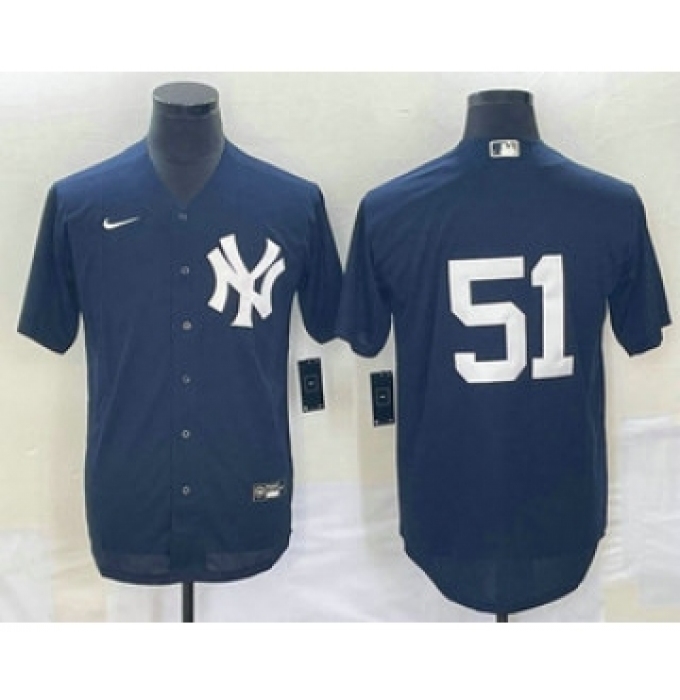 Men's New York Yankees #51 Bernie Williams Navy Cool Base Stitched Baseball Jersey