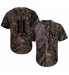 Men's Majestic New York Yankees #11 Brett Gardner Authentic Camo Realtree Collection Flex Base MLB Jersey