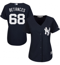 Women's Majestic New York Yankees #68 Dellin Betances Authentic Navy Blue Alternate MLB Jersey