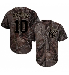 Men's Majestic New York Yankees #10 Phil Rizzuto Authentic Camo Realtree Collection Flex Base MLB Jersey