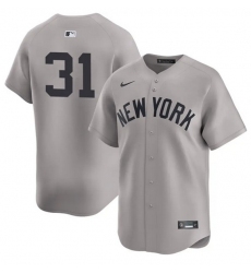 Mens New York Yankees #31 Cam Schlittler Gray 2026 Road Limited Stitched Baseball Jersey