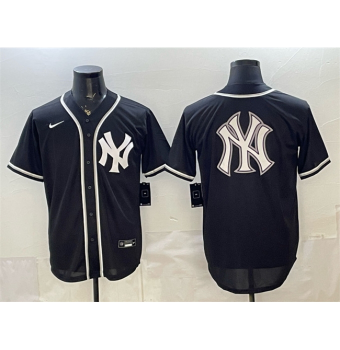 Men's New York Yankees Team Big Logo 2026 Fashion Replica Black Out Stitched Baseball Jersey