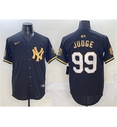 Men's New York Yankees #99 Aaron Judge Black Gold With Limited Stitched Baseball Jersey
