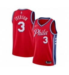 Women's Philadelphia 76ers #3 Allen Iverson Swingman Red Finished Basketball Jersey - Statement Edition
