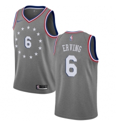Men's Nike Philadelphia 76ers #6 Julius Erving Swingman Gray NBA Jersey - City Edition