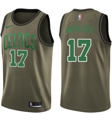 Men's Nike Boston Celtics #17 John Havlicek Green Salute to Service NBA Swingman Jersey