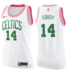 Women's Nike Boston Celtics #14 Bob Cousy Swingman White/Pink Fashion NBA Jersey