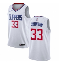Youth Nike Los Angeles Clippers #33 Wesley Johnson Swingman White NBA Jersey - Association Edition