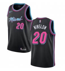 Men's Nike Miami Heat #20 Justise Winslow Swingman Black NBA Jersey - City Edition