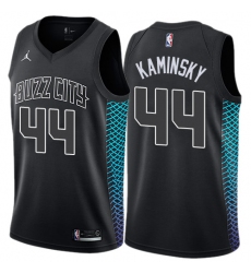 Men's Nike Jordan Charlotte Hornets #44 Frank Kaminsky Swingman Black NBA Jersey - City Edition