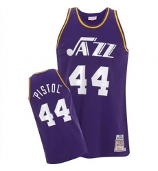 Men's Adidas Utah Jazz #44 Pete Maravich Authentic Purple Pistol NBA Jersey