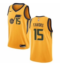 Youth Nike Utah Jazz #15 Derrick Favors Authentic Gold NBA Jersey Statement Edition