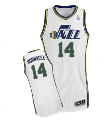 Men's Adidas Utah Jazz #14 Jeff Hornacek Authentic White Home NBA Jersey